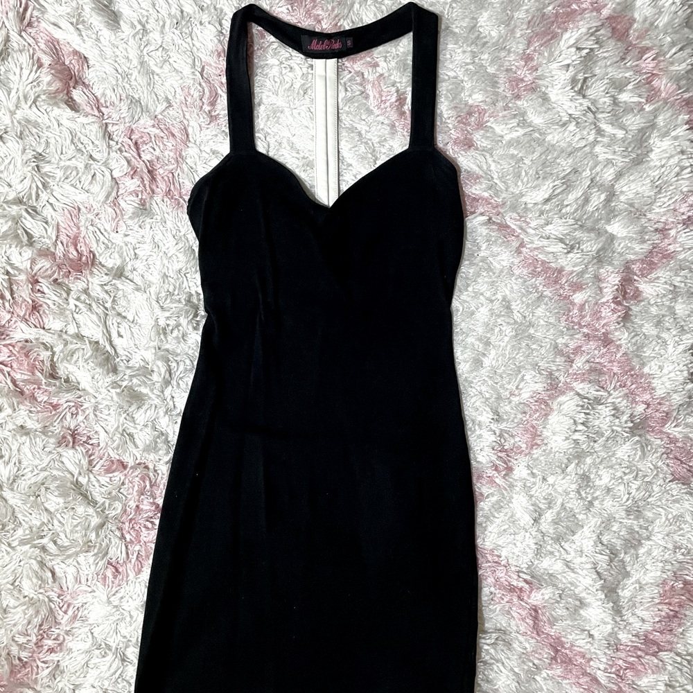 Caged mini body con dress